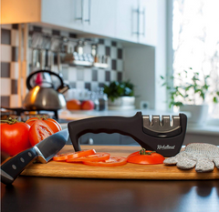 Kitchen Knife Accessories: 3-Stage Knife Sharpener Helps Repair,Restore, Polish Blades