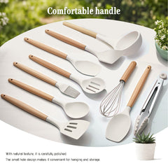 Wooden Handle Silicone Cookware Set of 12
