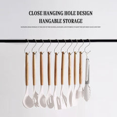 Wooden Handle Silicone Cookware Set of 12