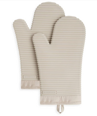 Ribbed Soft Silicone Oven Mitt Set, Milkshake 2 Count