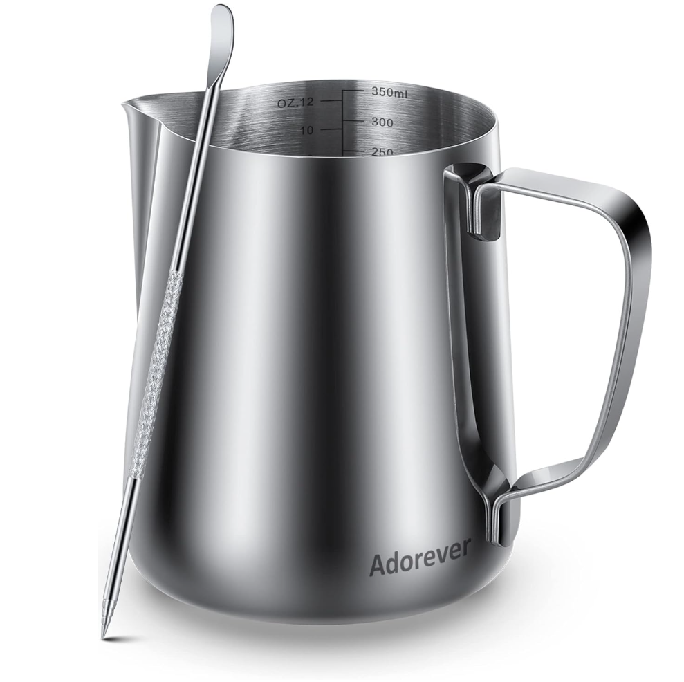 12oz-50oz Stainless Steel Milk Frothing Pitcher for Latte Art with Art Pen – Barista-Grade (350ml-1500ml)