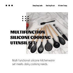 33-Piece Black Silicone Kitchen Utensil Set