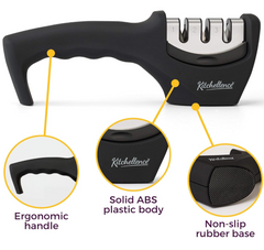 Kitchen Knife Accessories: 3-Stage Knife Sharpener Helps Repair,Restore, Polish Blades