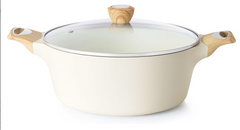 Ceramic Nonstick Stock Pot with Lid, Soup Pot Casserole Pot, Non-toxic Healthy Pasta Pot