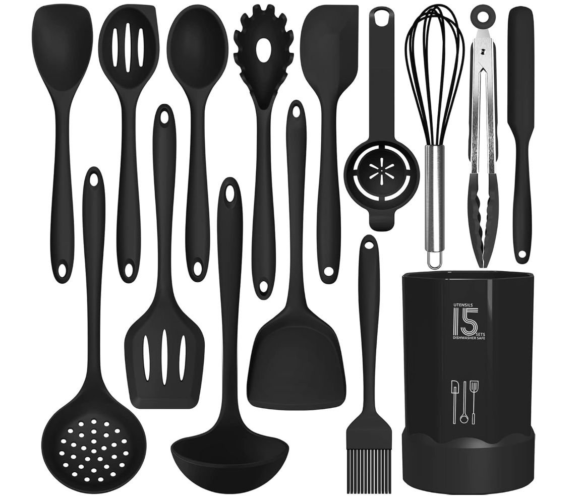 Heat-Resistant Silicone Kitchen Utensil Set (446°F, 15-Piece, BPA-Free)