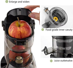 Slow Cold Press Juicer with Larger Feed Chute
